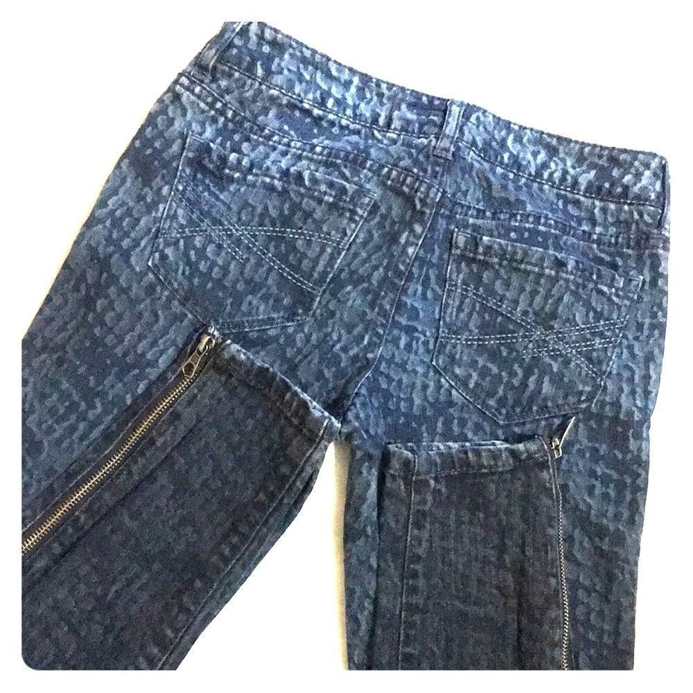 Vintage Aeropostale Animal Print Jeggings Skinny Jeans with Zippers 00